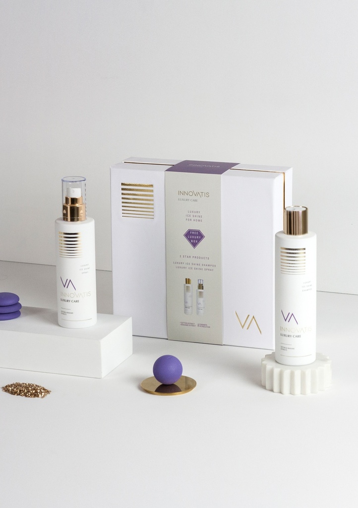 Luxury Home Kit Ice Shine (Shampoo+Leave in Spray) / مجموعة الإستخدام المنزلي لوكسري أيس شاين  (شامبو + بخاخ ليف إن )